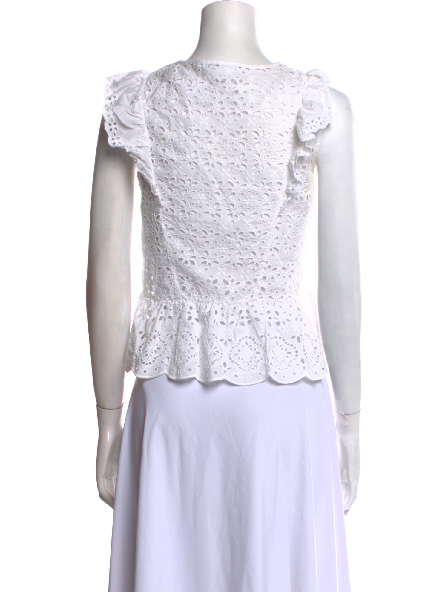 Veronica Beard V-Neck Sleeveless Crop Top